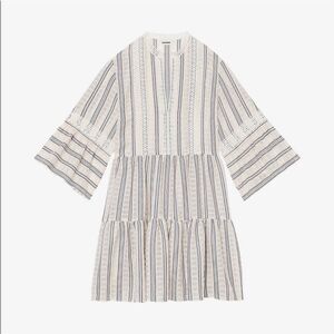Sandro Stephanie lace-trim woven dress Sz. 36